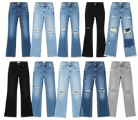 Grosir Celana Jeans Skinny Baru Musim Panas untuk Fashion Wanita, Pakaian Bekas Campuran Kondisi Bagus