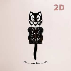 Horloge murale en quartz nordique mignonne avec queue de chat qui bouge et design de chaton en mouvement pour la décoration de la maison et du <span class=keywords><strong>salon</strong></span> - Product Image 3