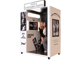 Nouvelle conception de photomaton vintage en métal, distributeur automatique de photos, impression instantanée, écran tactile, contrôle par iPad, extérieur/intérieur