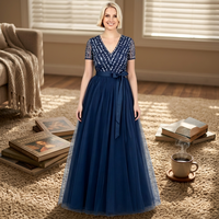 Robe de soirée formelle sur mesure 2026 – Fabricant de robes élégantes pour femmes, robe longue de soirée maxi en organza bleu saphir superposé, coupe trapèze