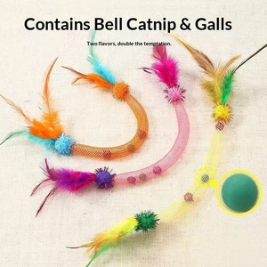 Nuovo Giocattolo per Gatti 2026: Tubo a Rete Interattivo con Piuma e Campanello, Giocattolo da Mordere Resistente per la Dentizione, Sicuro per i Denti, Colorato e Divertente per Gatti - Product Image 1