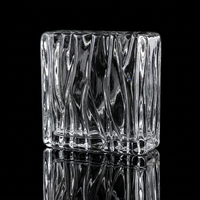 Brique de verre carrée ultra-transparente, bloc architectural en forme de cube, textures en nid d'abeille, résistant au feu, décoration de salle de bain de luxe