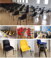 Chaises de salle de formation de bureau écologiques ergonomiques en plastique et métal empilables durables au design moderne GUANGWEI pour la maison et l'école