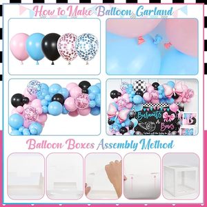 Décorations de révélation de sexe Burnouts or Bows, guirlande de ballons rose et bleu, <span class=keywords><strong>kit</strong></span> de décoration pour la fête de révélation de sexe, quel sera le sexe du bébé, toile de fond pour la fête de révélation de sexe - Product Image 4