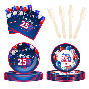DAMAI - Juego de Artículos para Fiesta del 4 de Julio, Kit con Temática Patriótica para Decoraciones del Día de la Independencia y Día de las Elecciones, Decoraciones para Fiestas, para 8 Personas - Product Image 2