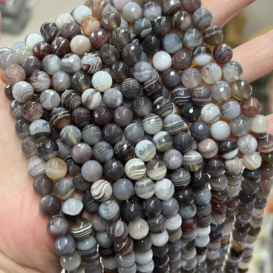 Perline di pietra di agata del Botswana pietra preziosa naturale filo rotondo sciolto liscio per la creazione di gioielli con bracciale e collana fai da te