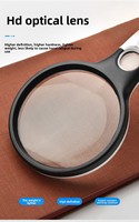 White Magnifying Glass Handheld Magnifier With 3 LED Light for Reading Magnifying Glass Jewelry Loupe