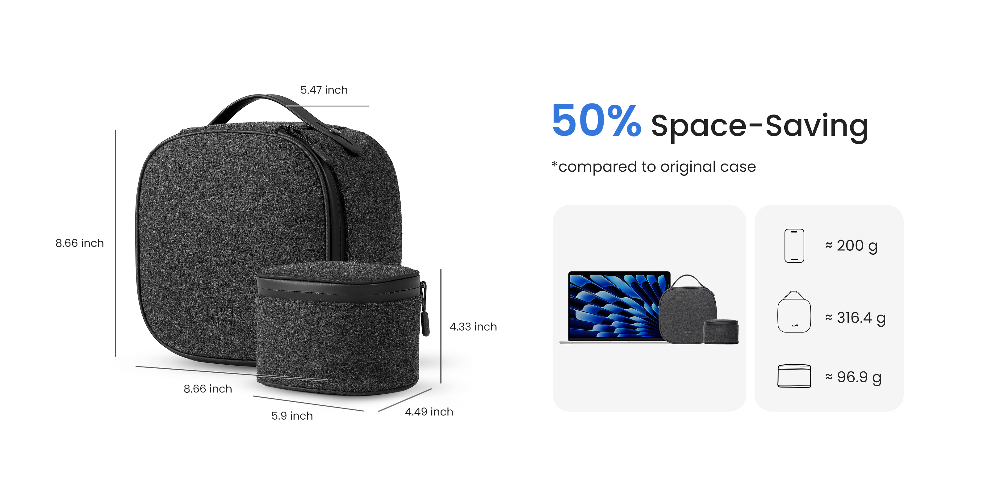 KIWI Design Upgraded Water-Proof Portable Case for Quest 2 & 3