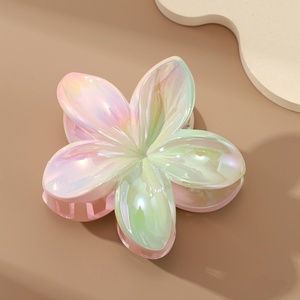 Elégant épingle à cheveux <span class=keywords><strong>fleur</strong></span> dégradée Plumeria Bow Hair Claw Clip for Women Plastic Side Grip <span class=keywords><strong>Chignon</strong></span> Resistant Hairpin for Daily - Product Image 4
