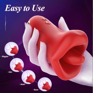 <strong>New</strong> Wholesale Amazing 3-in-1 Women Oral Stimulator Breast Teasing Orgasm Clitoral Sucking Licking Big Mouth Toy Tongue <strong>Vibrator</strong> - Product Image 4