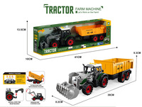 4 Stile Metall-Anhänger Landwirtschaftliches Fahrzeug Friktions-Traktor-Spielzeug mit Frontlader, Licht und Sound für Kinder ab 3 Jahren