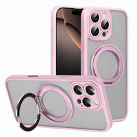 Coque classique en TPU translucide, protection magnétique anti-rayures avec support rotatif à 360°, antichoc et anti-chute