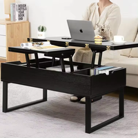 Table basse relevable intelligente en bois Combohome avec rangement pour salon