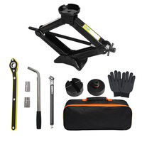 Kit de cric à ciseaux robuste avec patins de levage renforcés pour réparation d'urgence routière de voitures électriques