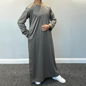 New Design Thobe Men Muslim Robe Saudi Islamic Thobe Muslim Jubba Arabic Abaya Dubai Thobes For Men Islam