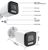Caméra réseau bullet intelligente 4K à double éclairage 8MP, audio bidirectionnel, vision nocturne, capteur CMOS, prise en charge de la carte mémoire, IP65
