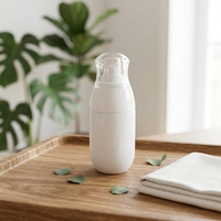 Botella de PETG copoliéster para el cuidado de la piel, 30ml 50ml, con forma de bala, frasco para leche corporal, bomba dosificadora de loción, set de envases vacíos para tratamiento cosmético