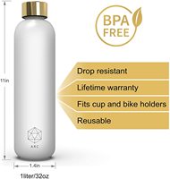 Bouteilles d'eau en verre pour boisson, style sportif, couvercle en verre personnalisé de haute qualité