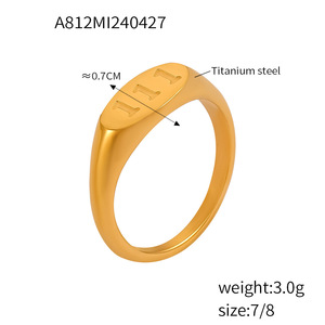 Élégant Unique <span class=keywords><strong>111</strong></span> à 999 Bague en acier inoxydable pour femme Étanche 18K PVD Creative Angel Number Bijoux de mode - Product Image 6