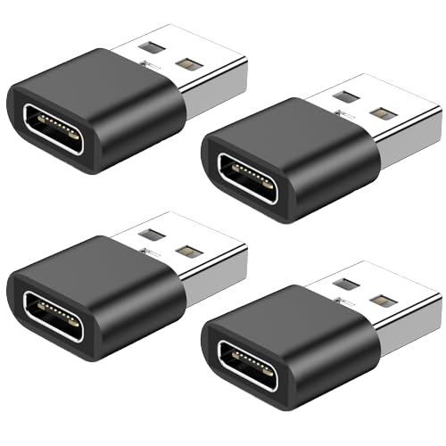 ABS USB-A Male to Type-C Female Adapter, Straight Plug, OTG, Fast Charging Data Sync Converter for Phone Laptop PC