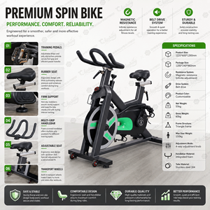 Nuevo diseño de bicicleta de ejercicio para interiores, equipo de Fitness para el hogar, superventas, bicicleta de ciclismo para interiores de acero, sistema de freno magnético para <span class=keywords><strong>Spinning</strong></span> - Product Image 2