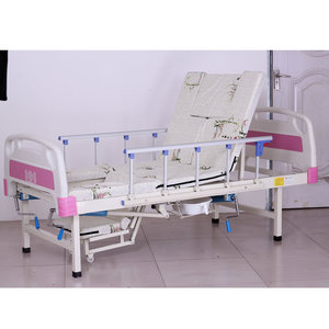 Zhongqu Nursing <b>Bed</b> Manual Adjustable Hospital <b>Bed</b> For Elderly And <b>Disabled</b> With Side Rails And Wheels - Product Image 1