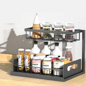 Under <strong>Sink</strong> Organizer, Pull Out Cabinet Organizer 2 Tier Slide Out <strong>Sink</strong> <strong>Shelf</strong> Cabinet Storage <strong>Shelves</strong> - Product Image 2