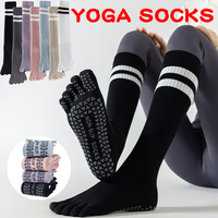 Chaussettes de sport antidérapantes en tissu éponge pour yoga, chaussettes de basketball à grip pour femmes, personnalisables avec logo, printemps, 5 orteils