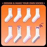Chaussettes en coton personnalisées avec logo, chaussettes de sport décontractées, impression et broderie pour hommes et femmes, chaussettes antidérapantes pour le Pilates