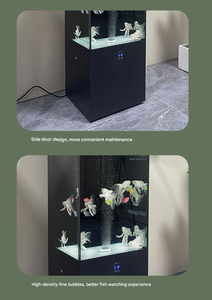 Wholesale New Design Large Curved Living Room Goldfish Aquarium Glass Against the Wall Floor Ecological Aquariums <strong>Fish</strong> <strong>Tank</strong> - Product Image 5