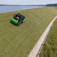 Tondeuse de pente autopropulsée sans fil diesel 1000W x 2 4 temps industrielle 48V+12V à chenilles