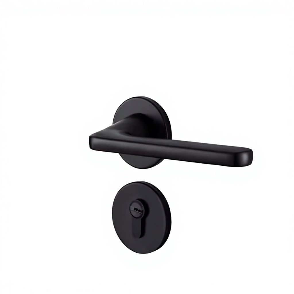 Kaiming TM-L06 Grey Minimalist Aluminium Apartment Bedroom Door Lock Wooden Door Handle Silent Easy Installation 1 Year Warranty