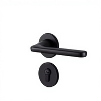 Serrure de porte d'appartement Kaiming TM-L06 grise minimaliste en aluminium, poignée de porte en bois, commande tactile ambidextre, silencieuse et facile à utiliser
