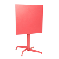Table pliante d'extérieur moderne et durable en fer galvanisé, résistante à la rouille et à l'eau, pour café, patio, restaurant, mobilier de salle à manger