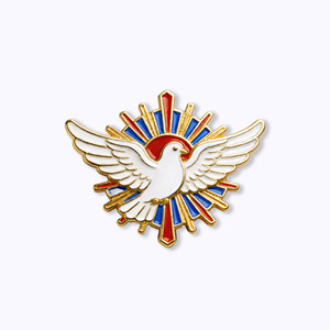 Pin de Solapa de Metal Esmaltado Cristiano con Diseño Personalizado del Espíritu Santo y la Paz para Actividades Religiosas - Product Image 5