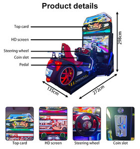 Simulateur de course automobile vidéo d'arcade dynamique <span class=keywords><strong>Hurricane</strong></span> de 55 pouces à monnayeur pour adultes, pour centre de jeux - Product Image 6