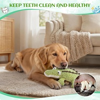 Jouet pour chien en peluche AFP au design crocodile, couineur, anti-ennui, interactif, pour apporter et mâcher, avec couineur et bruit froissé