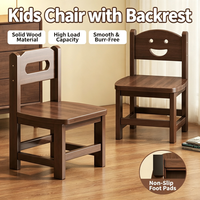 Chaise pour enfants en bois massif traditionnelle avec dossier, tabouret bas et petit banc en bois pour chambre et salon