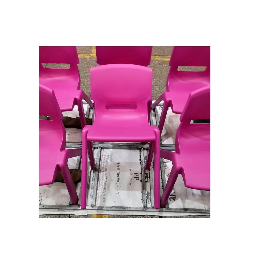 Cadeira de plástico adulto empilhável, cadeira rosa, mobiliário doméstico, moderno, sala de estar