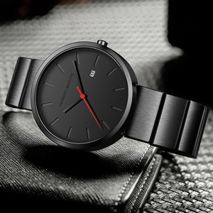 Montre pour homme HANNAH MARTIN, la plus populaire, avec logo personnalisé, mouvement à quartz japonais 3ATM, acier inoxydable, cadran analogique de luxe, <span class=keywords><strong>calendrier</strong></span> <span class=keywords><strong>complet</strong></span> - Product Image 3