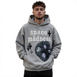 Unisex <b>Oversized</b> <b>Hoodie</b> Sweatshirt Gray for Zipper Front Casual Autumn Streetwear Knitted Fleece 100% Cotton 3D Hot - Product Image 6