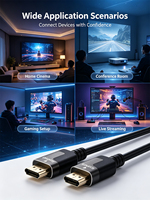 Câble HDMI 2.1 actif à fibre optique 8K ultra haute vitesse 48 Gbit/s 8K 60 Hz HDR dynamique Mâle-Mâle pour Home Cinéma