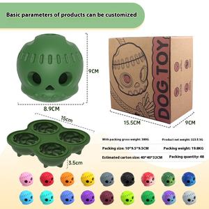 Cadılar bayramı dayanıklı çevre dostu silikon ve TPR Molar yalama topu köpek oyuncak toptan kutu Puppies için paketlenmiş - Product Image 4