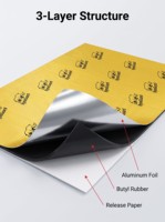 Panel Pintu Peredam Suara Butyl Mat 2mm 500x800mm Ringan Tahan Getaran Mobil OEM