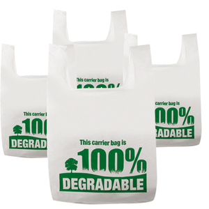 Blue thank you supermarket handle plastic bags  PE vest handle carrier plastic bags for retail  t-shirt plastic bag with logo