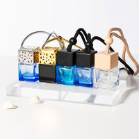 Flacon vide de 8 ml et 10 ml pour désodorisant de voiture, diffuseur en verre suspendu, rechargeable, avec couvercle à vis, conteneur de parfum moderne de luxe, logo personnalisé