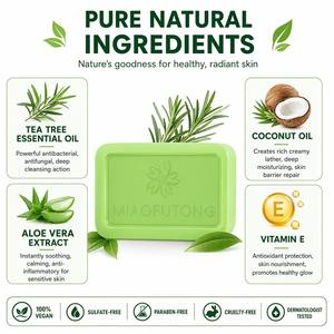 Jabón en Barra de Aceite de Árbol de Té Orgánico Natural de 115 g, Jabón Herbal Antiacné, Control de Grasa, Calmante e <span class=keywords><strong>Hidratante</strong></span> <span class=keywords><strong>para</strong></span> Piel Sensible, Rostro y Cuerpo - Product Image 5