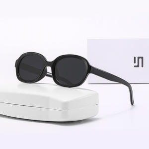 Gafas de sol retro ovaladas para mujer, estilo coreano, ojo de gato, montura negra, polarizadas, protección UV400, tipo 3, gafas de sol - Product Image 3