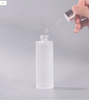 Flacon compte-gouttes en verre blanc givré pour huiles essentielles, emballage cosmétique pour sérum