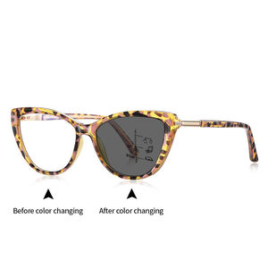 Gafas de Lectura Progresivas Fotocromáticas Anti Luz Azul para Mujer, Monturas de Gafas TR90 Modernas y Personalizadas con Diseño de Ojo de Gato - Product Image 5